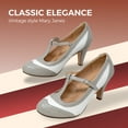 thumbnail image 3 of Chase & Chloe Women's Mary Jane Oxford Pumps - Cute Low Kitten Heels - Retro Round Toe Shoe with Ankle Strap, 3 of 5