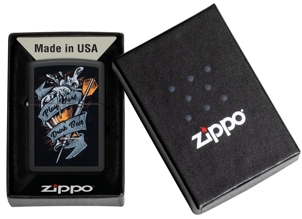 Zippo Darts Design Black Matte Pocket Lighter