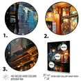 thumbnail image 3 of Designart "Jazz Serenade Nighttime Melodies IV" Fashion Framed Wall Art - Modern Orange Jukeboxes Entryway Framed Wall Art, 3 of 6