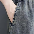 thumbnail image 5 of Yourumao Barrel Jeans for Women Drawstrings Elastic Waisted Jeans Baggy Denim Pants Streetwear Jean Trousers with Pocket, 5 of 7