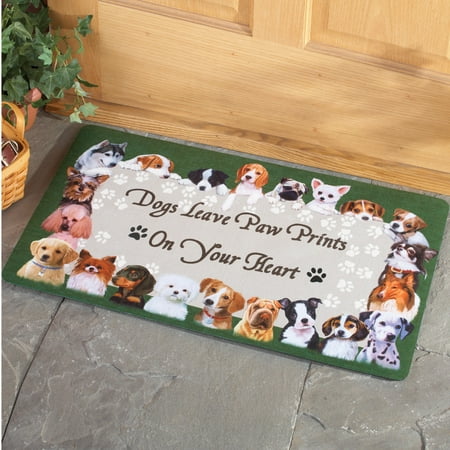 Dog Paw Prints On Your Heart Skid-Resistant Rug
