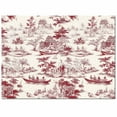 thumbnail image 2 of Area Rugs Indoor Non-Slip Rectangle Rug 2x3 Ft Chinese Style Red Garden Plant River Boat Rug Rubber Backing Floor Mats Non Shedding Home Decor Carpet for Entryway Living Room, 2 of 8
