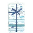 thumbnail image 2 of Little Treasure Hudson Baby Cotton Poly Flannel Receiving Blankets 7-Pack, Blue Soft Teal Dino, 30x30 inches, 2 of 2