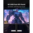 thumbnail image 3 of Restored KTC 27" U27T6 4K Gaming Monitor - UHD 160Hz Monitor with Fast IPS Panel, 1ms MPRT, 140%sRGB, Adaptive Sync, Height Tilt Pivot Swivel Adjustable, Carbon Fiber Backcover, Black, 3 of 9
