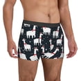 thumbnail image 5 of Men's Boxer Briefs, cute alpacas Lamas snowflakes black Soft Comfy Mens Underwear Boxer Briefs Breathable With Widen Waist, 5 of 7