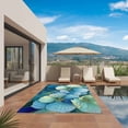 thumbnail image 3 of Teal Blue Leaves Outdoor Rug for Patio/Deck/Porch, Non-Slip Large Area Rug 6 x 9 Ft, Modern Abstract Art Botanical Indoor Outdoor Rugs Washable Area Rugs, Reversible Camping Rug Carpet Runner, 3 of 8