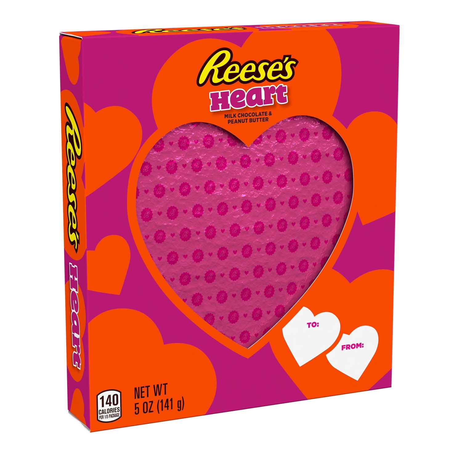 REESE'S, Milk Chocolate Peanut Butter Heart Candy, Valentine's Day, 5 oz, Gift Box