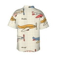 thumbnail image 3 of Disketp Hawaiian Shirts For Men,Striped Vintage Planes Print Mens Casual Short Sleeve Button Down Shirts Beach Shirt, 3 of 8