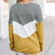 thumbnail image 4 of Blusa de manga larga informal de moda con cuello redondo y costuras para mujer Fridja  ghj987+3936, 4 of 6