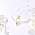 Cat Necklace for Women 14K Yellow Gold Openwork Cat Zircon Jewelry ...