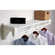 EZ Shelf 40"-75" Expandable Closet Shelf and Rod, White, 2 End Brackets