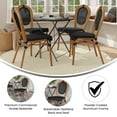 thumbnail image 4 of Merrick Lane Set of Four Stacking Thonet Bistro Style Chair with Black Textilene Seat and Bamboo Finished Metal Frame for Indoor/Outdoor Use, 4 of 15