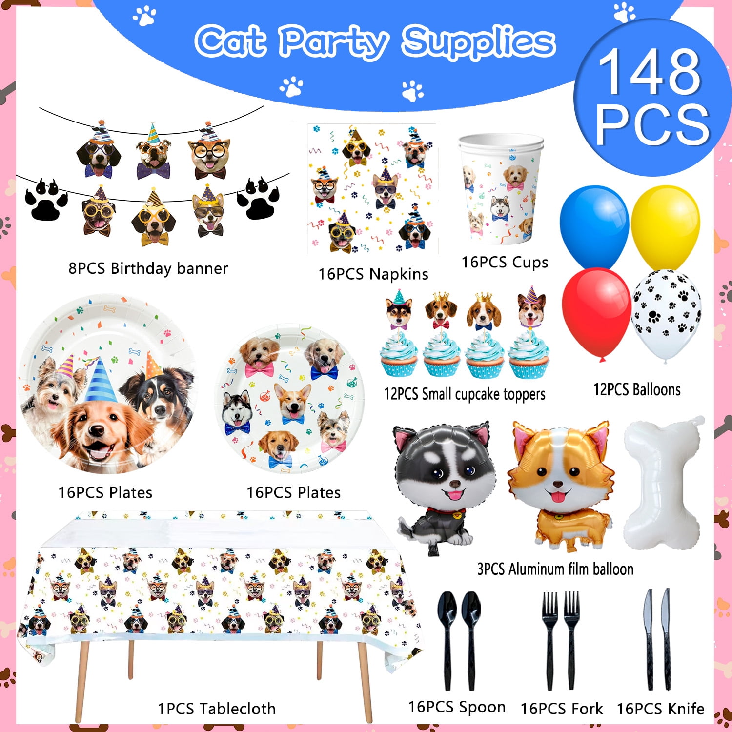 Décoration Anniversaire Dog Man - Assiettes, Ballons, Bannière, Gâteaux - Kit Complet Fête Enfant