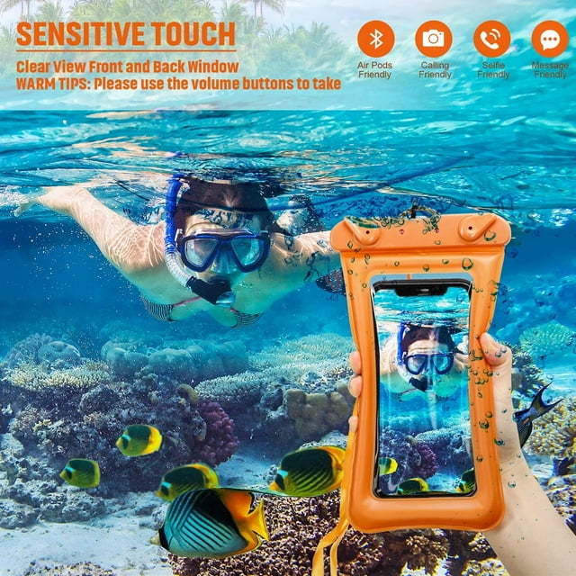 Floating Waterproof Phone Pouch Floatable Waterproof Case Universal Cellphone Dry Bag with Lanyard Beach Underwater Pouch for Smartphone up to 6.5 Inch