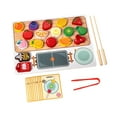 thumbnail image 2 of Cocina de madera para niños, juguete educativo de comida, juego de rol, habilidad motora fina, juego de simulación realista, juego de cocina, 2 of 8