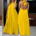 thumbnail image 1 of QHFBli Backless Dresses for Women Open Back Halter Maxi Dress Sleeveless Long Lounge Dress Spring Lounge Dresses, 1 of 4
