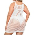 thumbnail image 5 of up to 60% off Gifts Usmixi Summer Dresses for Women Sleeveless Round Neck Solid Short Sun Dress Beach Plus Size Swimsuit Cover Ups Tank Mini Dresses White XXXL Up to 65% off, 5 of 6