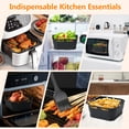 thumbnail image 3 of LIZEVINC Silicone Air Fryer Liners, Foldable & Thickened with Handles, 2-Pack 8.2"x3.5" Extra Deep Reusable Baskets with Oil Brush, Non-Stick 8inch Air Fryer Accessories, Black, 3 of 11