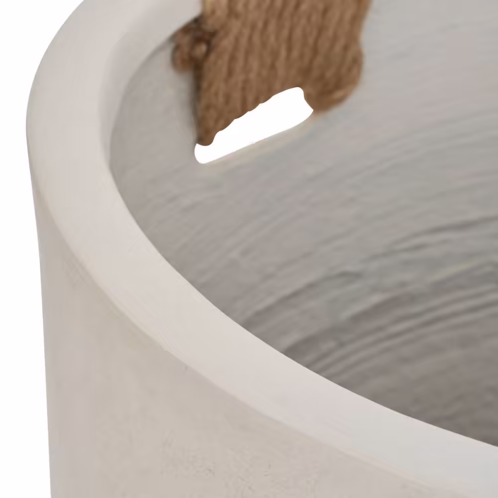 NOBOLEA 2Pcs Round Concrete Planter, Large Indoor/Outdoor Flower Pots with Drainage Hole for Plants for Home Garden Patio, 13" x 13" & 16" x 16"