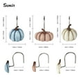 thumbnail image 2 of Sunlit Fall Pumpkin Decorative Shower Curtain Hooks, Autumn Harvest Festival Shower Curtain Rings, Resin, Blue White Terracotta Farmhouse Bathroom Curtain Hangers Decoration, Set of 12, 2 of 5