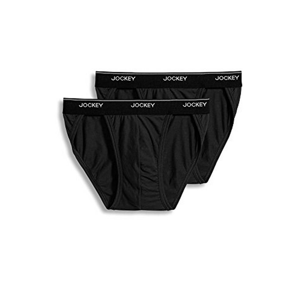 Jockey - Jockey Men's Underwear Elance String Bikini - 2 Pack, Black, S ...