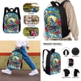 thumbnail image 2 of XYZCANDO Abstract Floral Frog Print School Bag Set for Student Capacious Book Bag Backpack with Lunch Bag and Pencil Case, 17 Inch Travel Laptop Bag Rucksack Daypack for Outdoor, 2 of 4