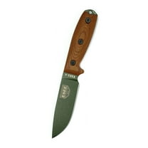 ESEE Knives ESEE-4 3D Fixed Blade Knife 4.1" Drop Point 1095 Olive Drab Blade Micarta Handle Natural