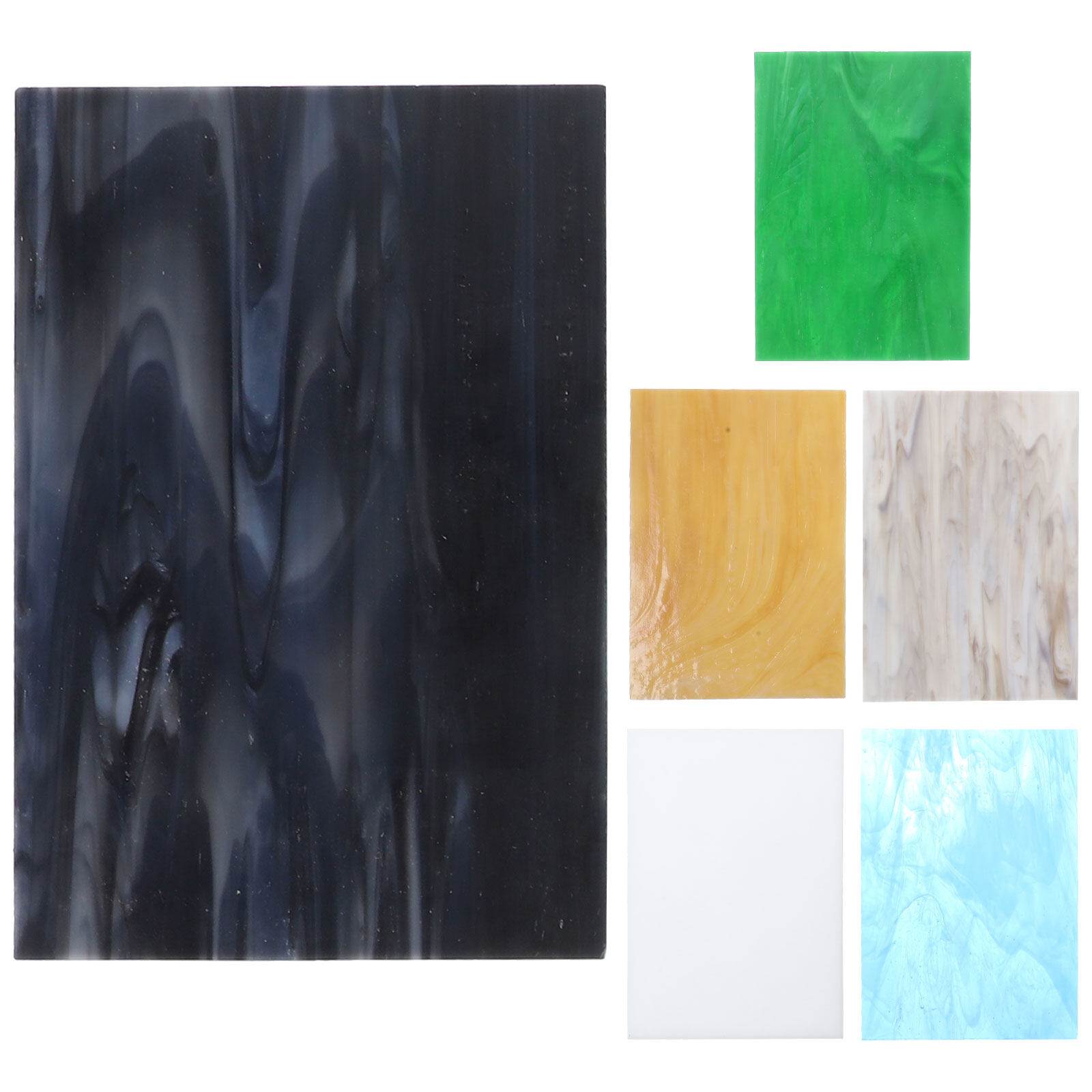 6 Sheets Of Colored Glass Sheets Cathedral Glass Mosaic Tiles