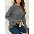 thumbnail image 5 of Eytino Sweaters For Women Fall Casual Crewneck Long Sleeve Crochet Pullover Tops Sweater S-2XL, 5 of 11