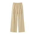 thumbnail image 4 of BXJX Womens Straight-leg Sweatpants, Casual Sports Drawstring Decor Elastic Waist Pants with Pockets Beige Size S-2XL, 4 of 7