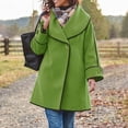 thumbnail image 2 of Riecok Womens Pea Coats Long Sleeve Button down Jackets Lapel Collar Overcoat Warm Casual Winter Outerwear L, 2 of 6