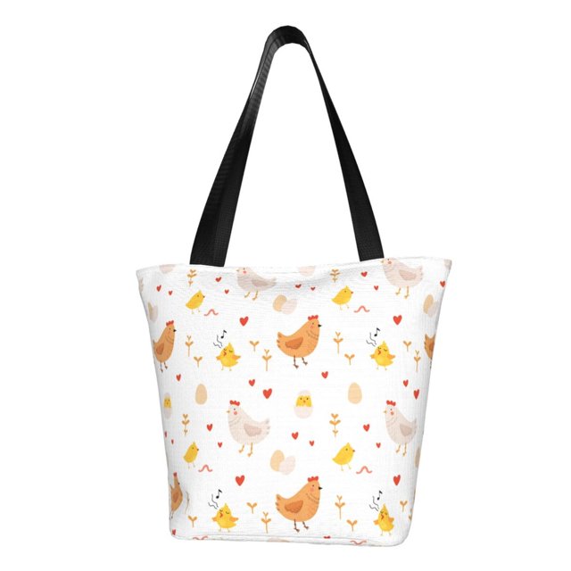 Balery Funny Chicken Bolsa de Hombro con Diseño, Bolsa Grande y Duradera, Bolsa Versátil para Compras