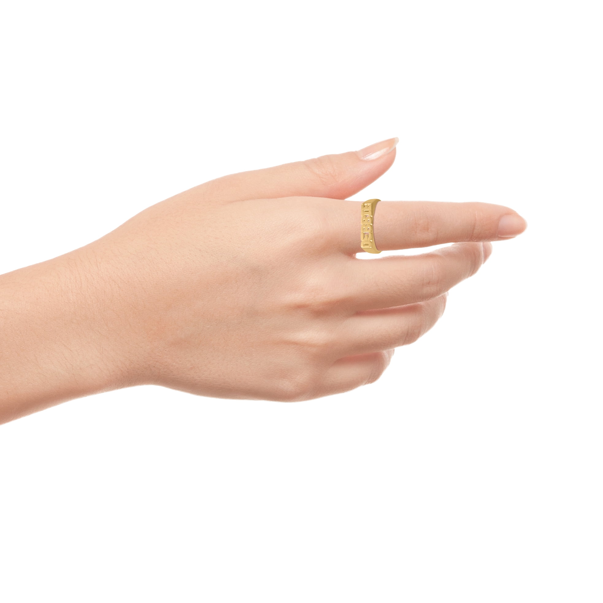 Personalized Block-Letter Name Ring in 14K Yellow Gold-Plated Sterling Silver