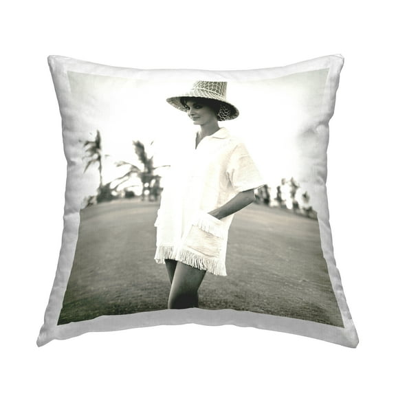 Stupell Industries Beach Beauty in Sepia Decorative Printed Throw Pillow Design by Graffitee Studios.