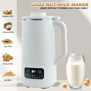 20oz Fully Automatic Soymilk Machine, Multifunctional Nut Milk Machine, Timed Keep Warm and Automatic Cleaning, White
