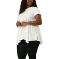 thumbnail image 4 of NOMADIC NOOK Women's Plus Size Short Sleeve Asymmetrical Hem Round Neck Solid Packs Top, 4 of 6