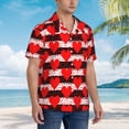 thumbnail image 3 of Susaid Black and white striped and red hearts Print Hawaiian Shirts for Men Women,Hawaiian Summer Short-Sleeve Casual Relaxed-Fit Button-Down,Large, 3 of 7