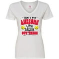 thumbnail image 3 of Inktastic That's My Awesome Granddaughter out There with Softballs Women's V-Neck T-Shirt, 3 of 5