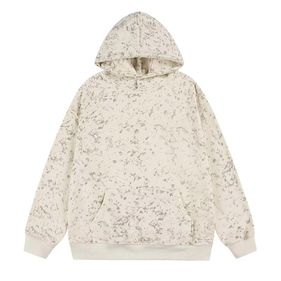 XIAONU Mens Hoodies Tie-Dye Printed Hooded Pullover Sweatshirt Loose Long Sleeve With Pockets Casual Sweatshirt