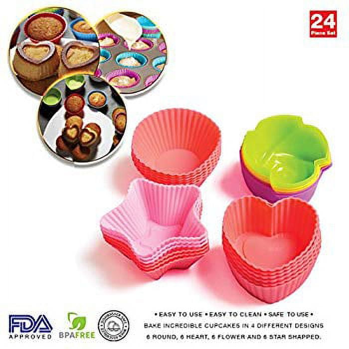 Premium Cupcake Mold Set By - Reusable Food Grade Silicone Cupcake