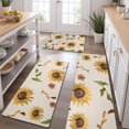 thumbnail image 2 of Yellow Brown Green Leaf Sunflower Pattern Kitchen Rugs Sets Of 3,Kitchen Runner Rugs Non Skid Washable,Decorative Kitchen Floor Mats for Kitchen,Sink,Laundry,17"x30"+ 17"x47" + 17"x59", 2 of 6