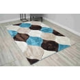 thumbnail image 6 of 4D Shaggy Rug Hand Carved Plush Thick Modern Contemporary Abstract For Living Room Bedroom 6488 (2'6"x3'9",Mocha), 6 of 8