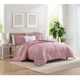 thumbnail image 2 of CEDAR COURT Morgan Textured Seersucker Stripe Rose 2-Piece Soft Polyester Seersucker Comforter Set - Twin, 2 of 6