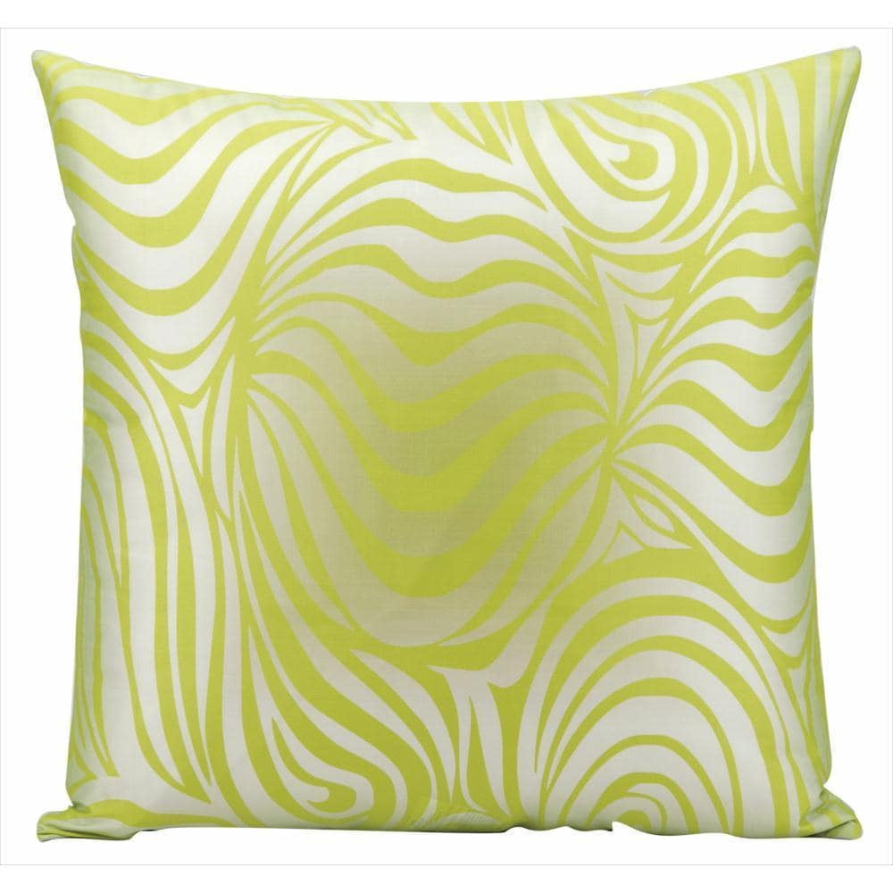 Nourison Indoor/Outdoor Zebra Print Throw Pillow, Green, 18" x 18"
