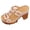 Pink, variant on Platform Heels for Women Open Toe Lug Sole Slip on Sandals Cutout Leather Metal Decor Backless Pumps Dress Shoes White Size 7