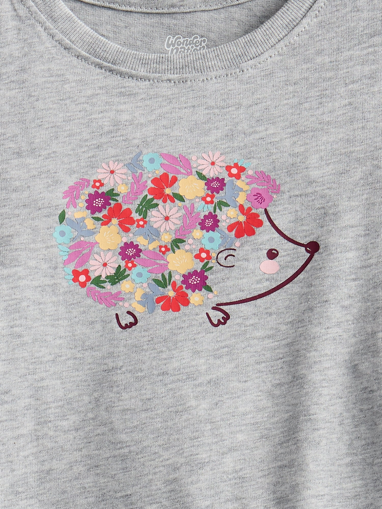 Wonder Nation Toddler Girls Graphic Tee with Short Puff Sleeves, Sizes 18M-5T