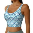 thumbnail image 2 of Fuzoiu Blue Fish Scale Texture Print Women's Sports Vest,U-Back Sports Tank,Gym Vests,Athletic Sleeveless Shirts,Exercise Undershirts,Yoga, Gym, and Dance Wear-XX-Large, 2 of 8