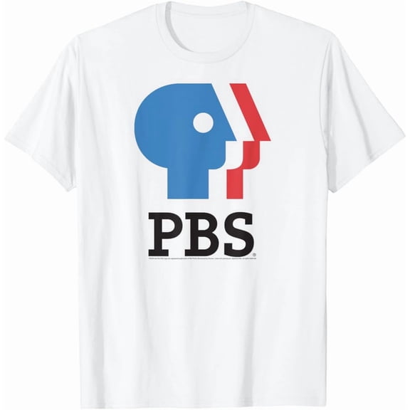 Kiraa Tee With Pbs Blue And Red Logo Public Broadcasting Service T-Shirt Birthday Gifts; For Men & Women
