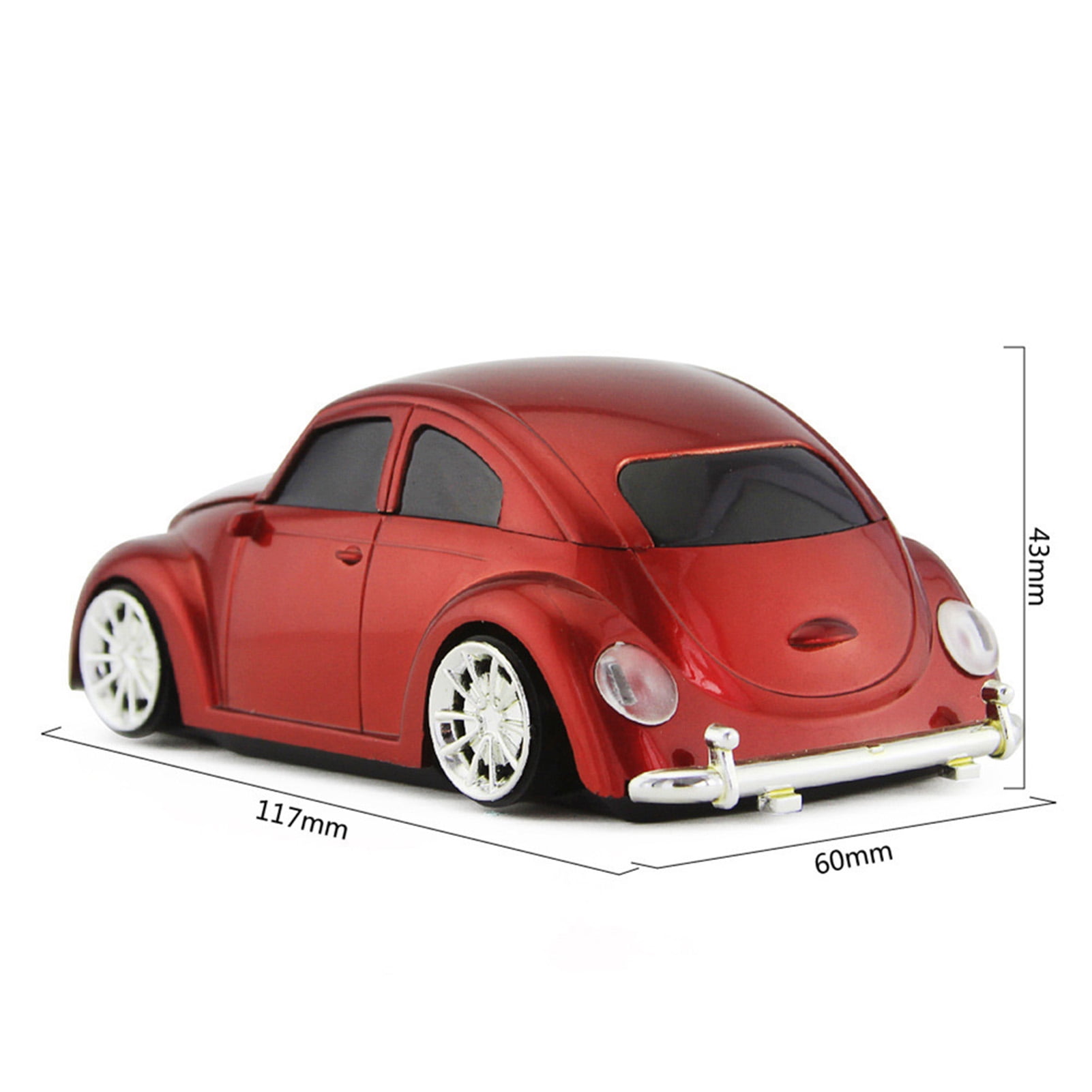 Deyuer Wireless Mouse Ergonomic Comfortable to Use Car Shape Wireless Gaming Mouse Receiver for PC Laptop,Red