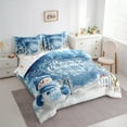 thumbnail image 3 of Homewish Kawaii Blue Snowman 7-Piece Bedding Comforter Set for Teens Boys Girls,Merry Christmas King Bedding Sets,Xmas Snowflake Ultra Soft Bed Sheets,Super Cozy Room Decor,Reversible, 3 of 8